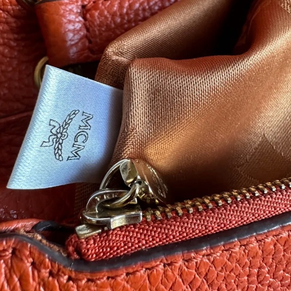 Designer Handbag MCM Two-way Handbag Crossbody Tangerine, Leather Bag - Picture 13 of 16